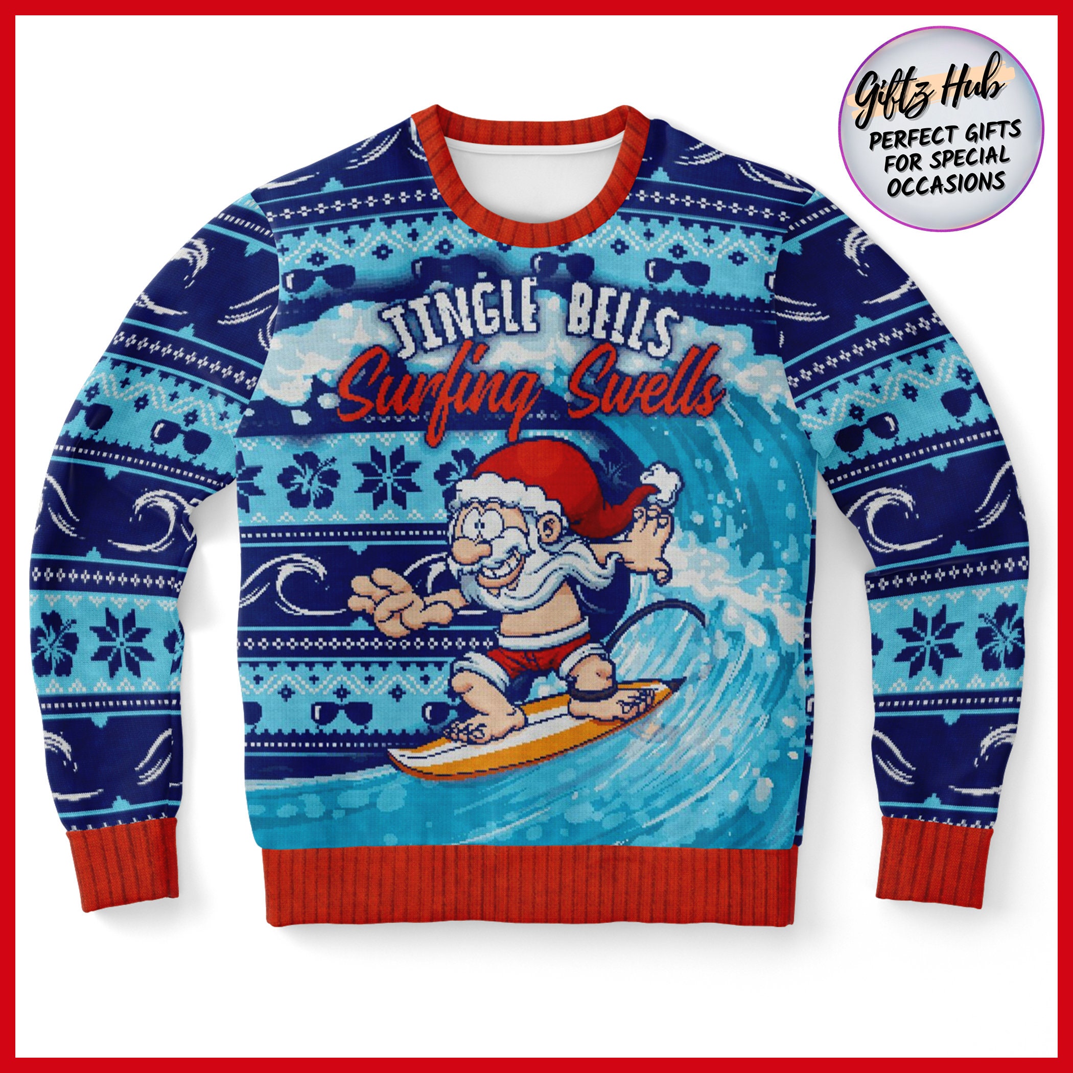 Surfing Santa Shirt - Etsy