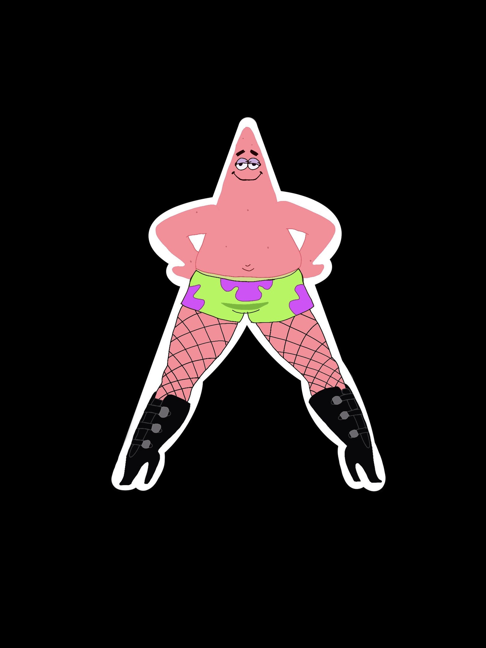 Patrick Star in Boots Sticker Spongebob Characters High Etsy