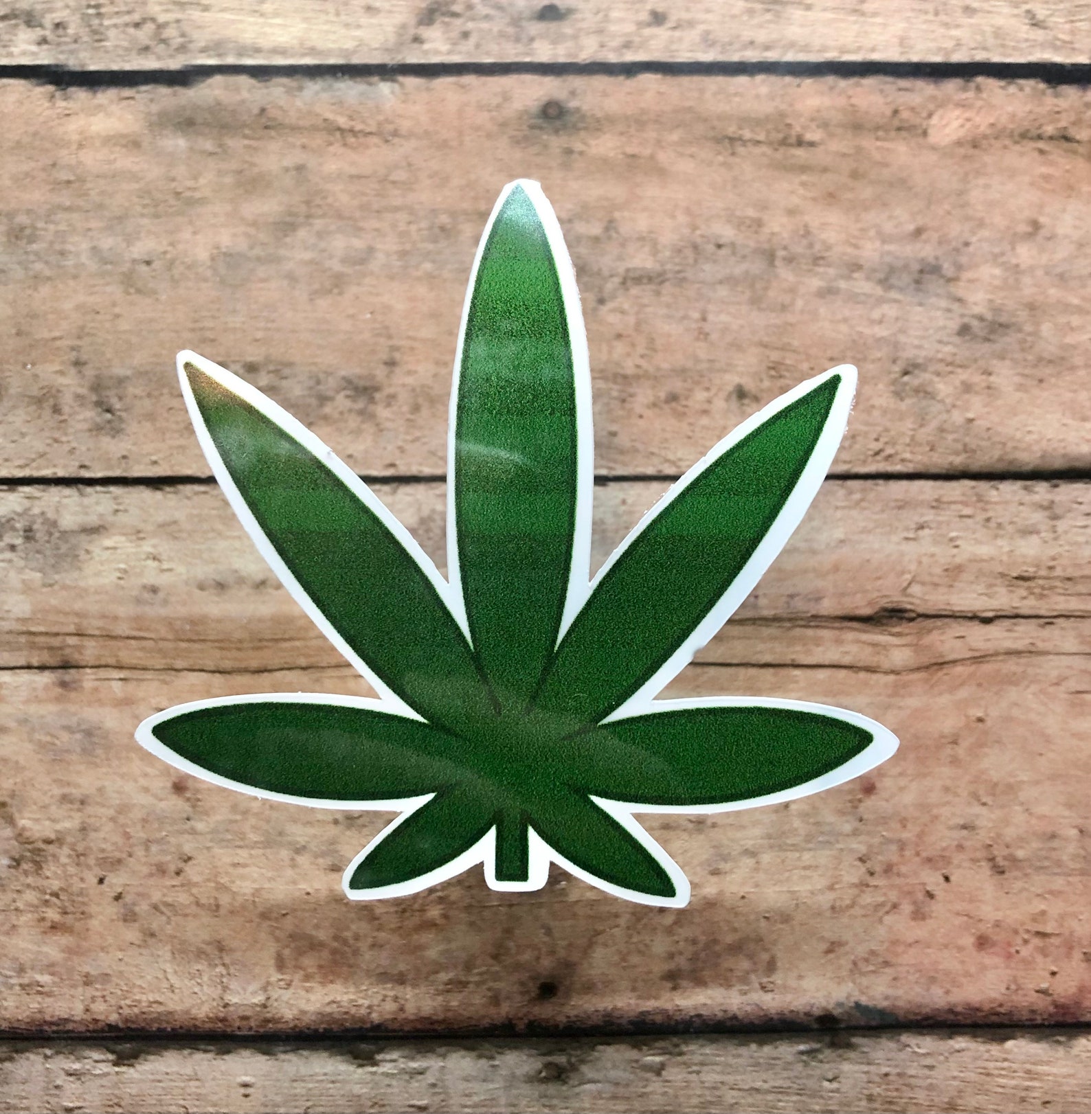 Pot leaf sticker green leaf stoner sticker smoking decal Etsy