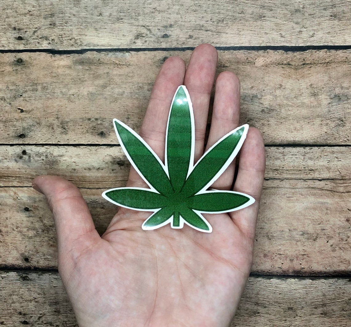 Pot leaf sticker green leaf stoner sticker smoking decal Etsy