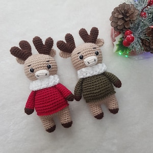 Crochet  Christmas Moose| Handmade Toy Moose| Baby Gift| Amigurumi Moose| Christmas toy| Christmas Decor| Mini Moose