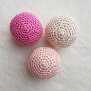 Crochet  Balls | Cotton Crochet  Balls | Baby Balls | Soft Balls | Baby Shower Decorations| Handmade Balls| Pink Balls