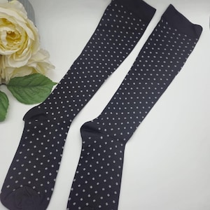 Classic Polka Dot Knee-High Socks – Timeless Elegance and Comfort - polka dot socks, holiday socks, christmas socks, gift socks