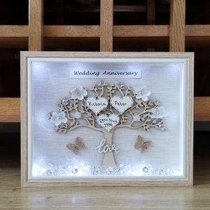 25 Years Wedding anniversary gift, 25th Silver wedding frame, gift for wife, gift for parents, gift for husband, Married couple