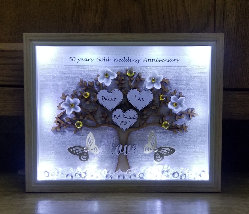 Juliana 50th Golden Wedding Anniversary Photo Frame - Two Tone Silver Plated, Holds 2 Photos