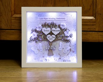 1st Wedding Anniversary gift, 1st Anniversary gift, First anniversary gift for couple, One year Paper wedding gift for wife husband, 1 year