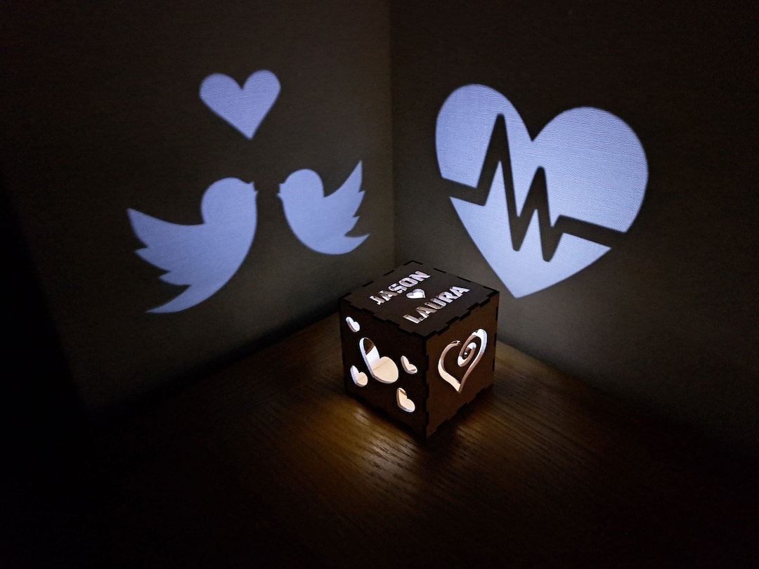Personalised Wooden Light up Message Box | LED Night Box Gift for Mum ...