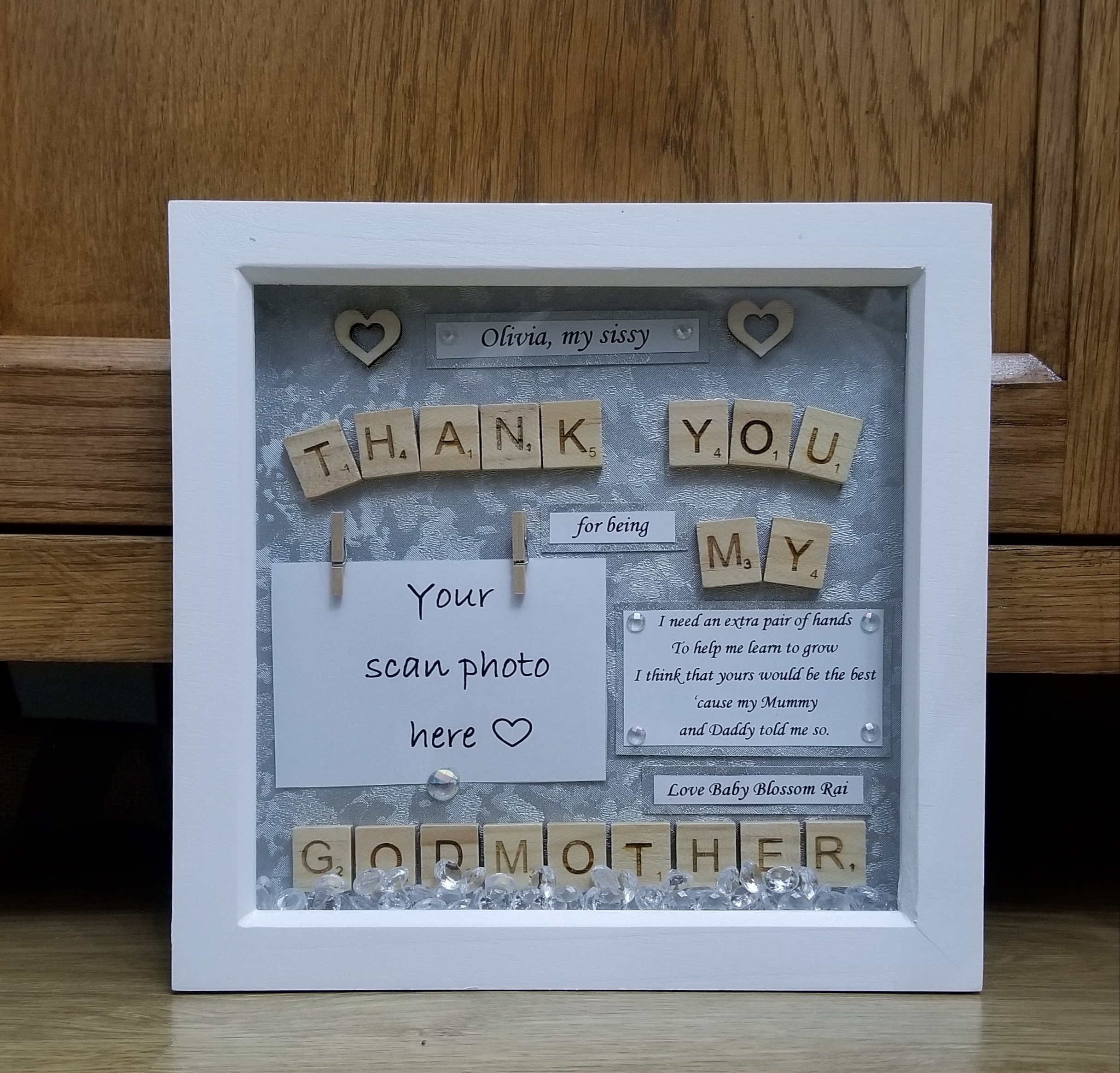 Godmother Gift Godparents Thank You Frame Christmas Gift for Etsy UK