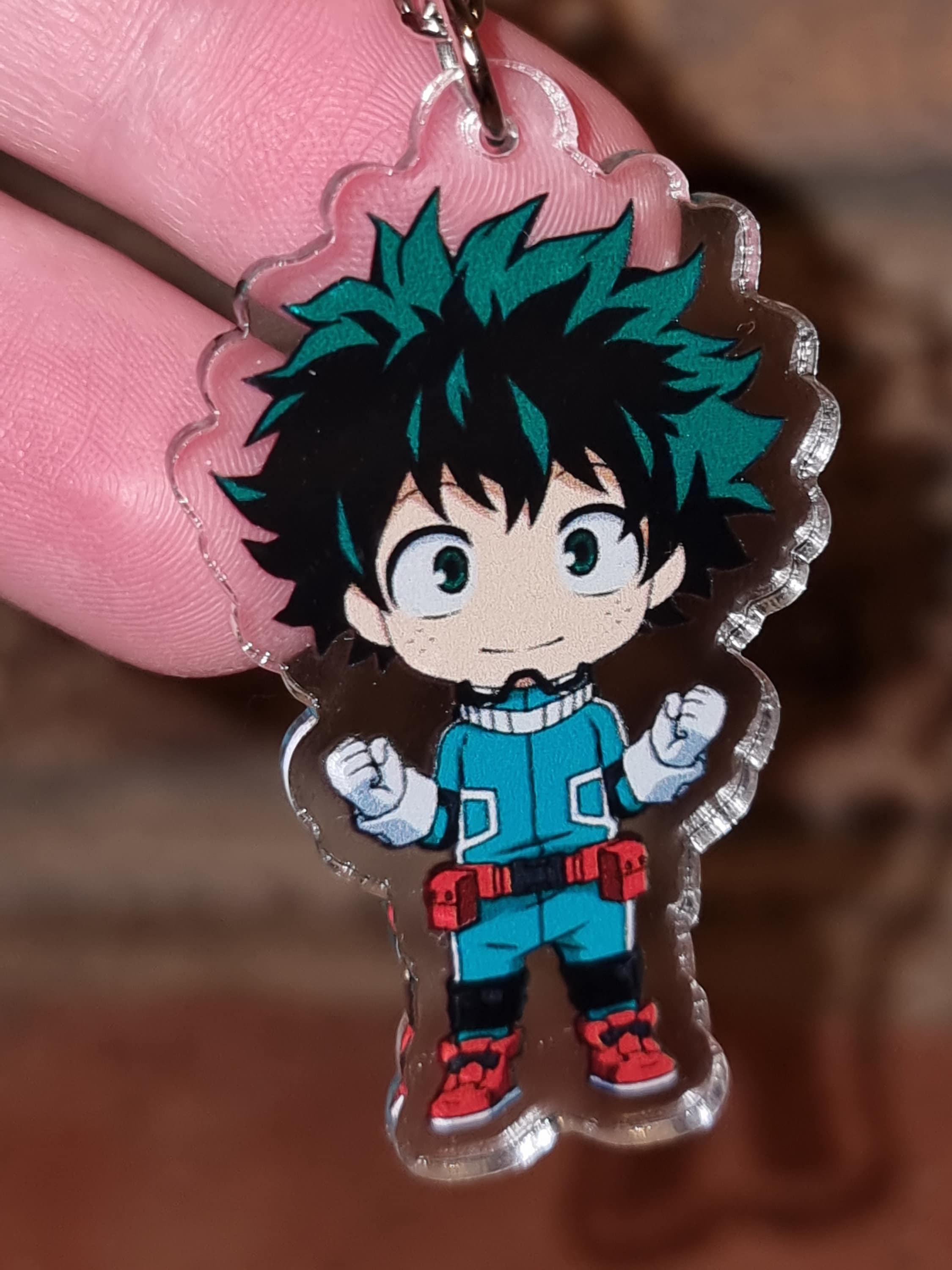 Anime Hero Keychains Deku Izuku Midoriya Double-sided MHA Keychain ...