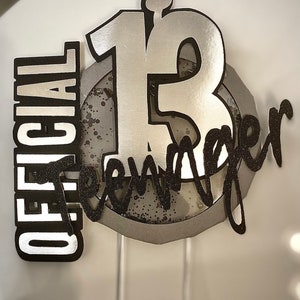 Official Teenager 13 Shaker Cake Topper