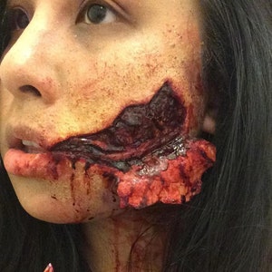 SFX Cut or Torn Face Prosthetic | SFX Makeup | Halloween | Cosplay
