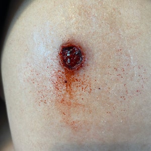 SFX Small Bullet Wound Silicone Prosthetic | SFX Makeup | Halloween | Cosplay