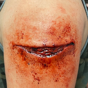 SFX Sliced Wound Silicone Prosthetic | SFX Makeup | Halloween | Cosplay