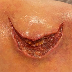 Large Deep Wound Silicone Prosthetic | SFX Makeup | Halloween | Cosplay