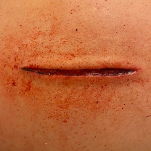 SFX Long Cut or Slice Wound Silicone Prosthetic | SFX Makeup | Halloween | Cosplay