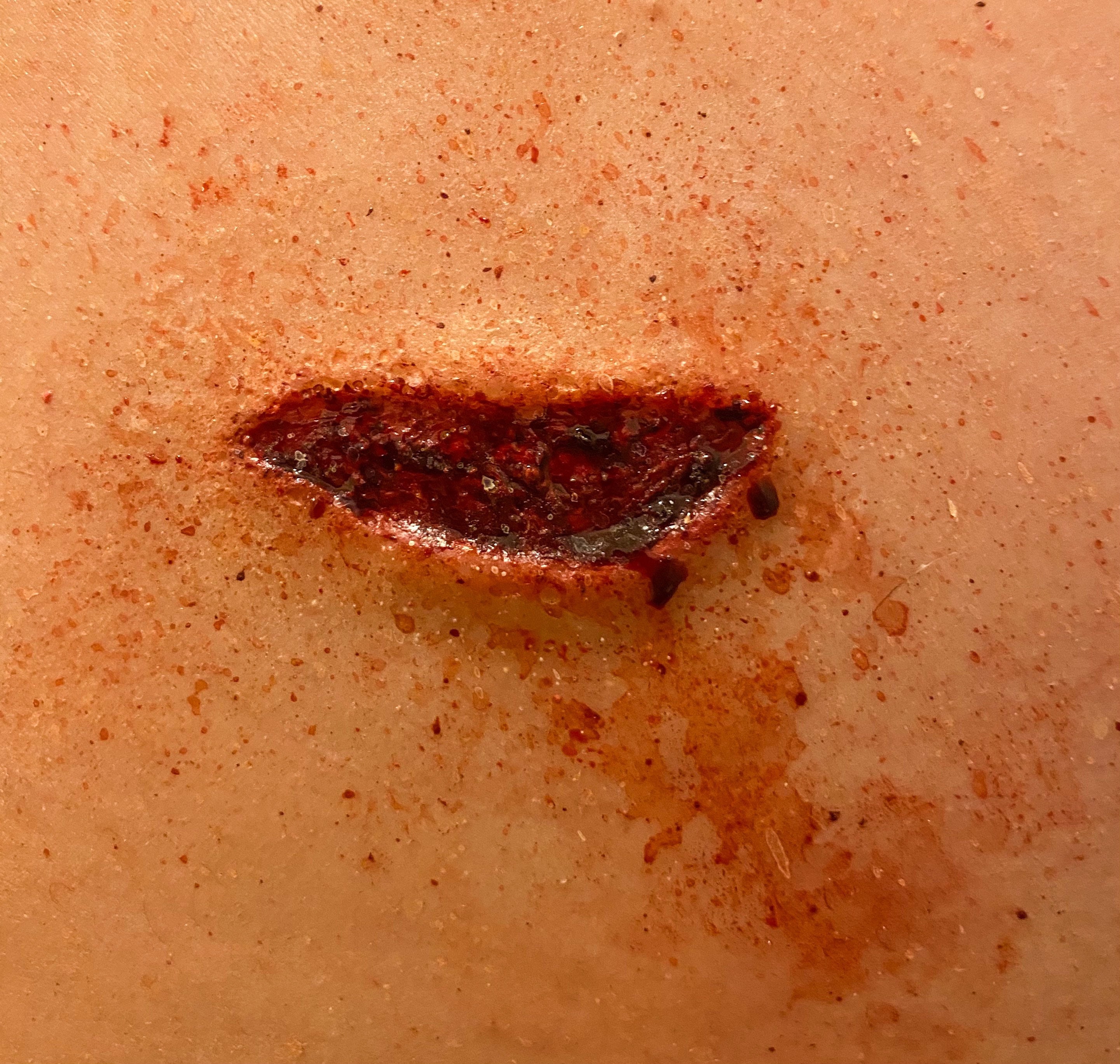 SFX Small Open Cut/Wound Silicone Prosthetic SFX Makeup Halloween Cosplay