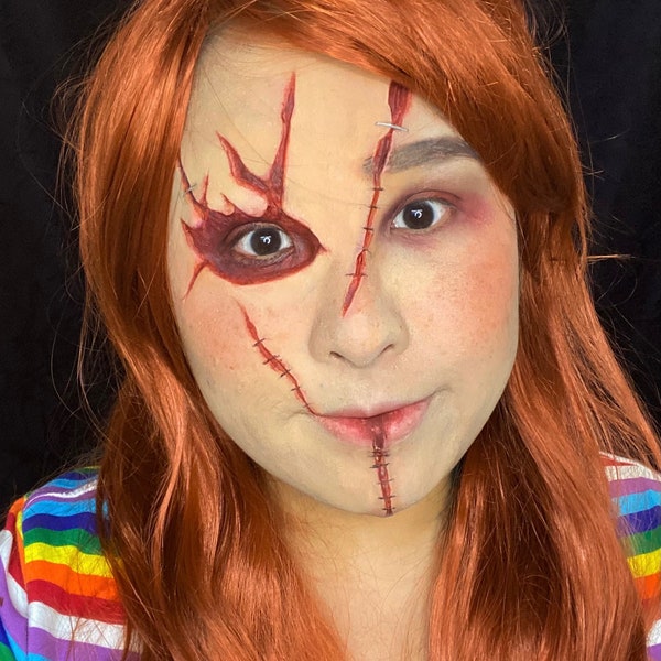 SFX Chucky Doll Inspired Bloodied Eye Silicone Prosthetic | SFX Makeup | Halloween | Cosplay