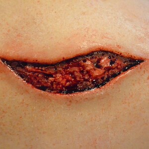 SFX Large Curved Wound Silicone Prosthetic | SFX Makeup | Halloween | Cosplay