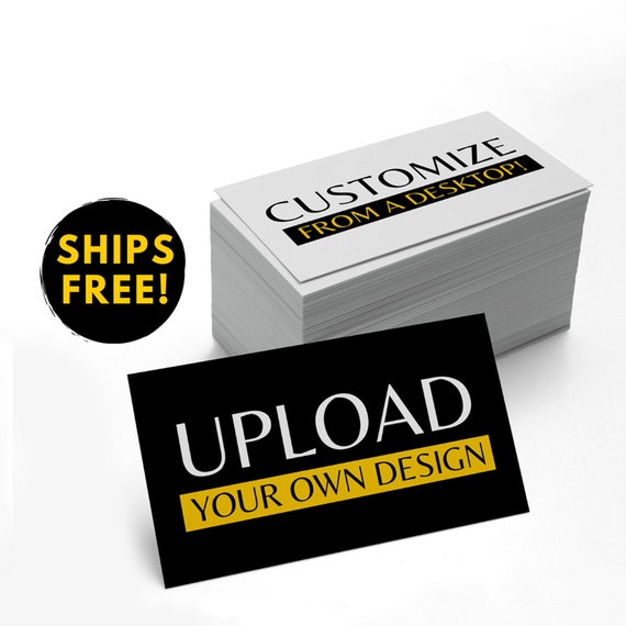 Custom Printed Business Cards FREE Shipping Doublesided Etsy