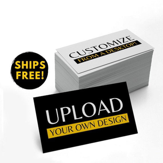 Custom Printed Business Cards FREE Shipping DoubleSided Etsy