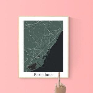 Barcelona Spain city map Digital download of ESP poster | Instant download