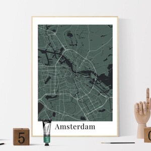 Amsterdam Niederlande Stadtplan Digitaler Download von DUTCH Poster | Sofortiger Download