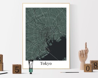 Tokyo Japón mapa de la ciudad Descarga digital de TOKYO JPN cartel / descarga instantánea / decoración de la pared / personalizado / personalizado / arte de la pared