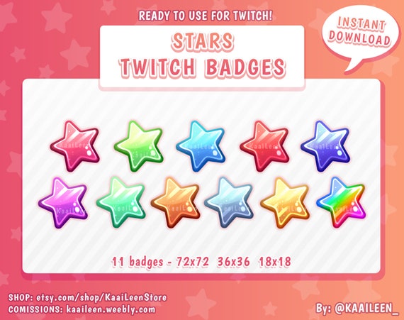Stars Twitch Sub Badges Bit Badges Streamer Emotes Etsy Canada