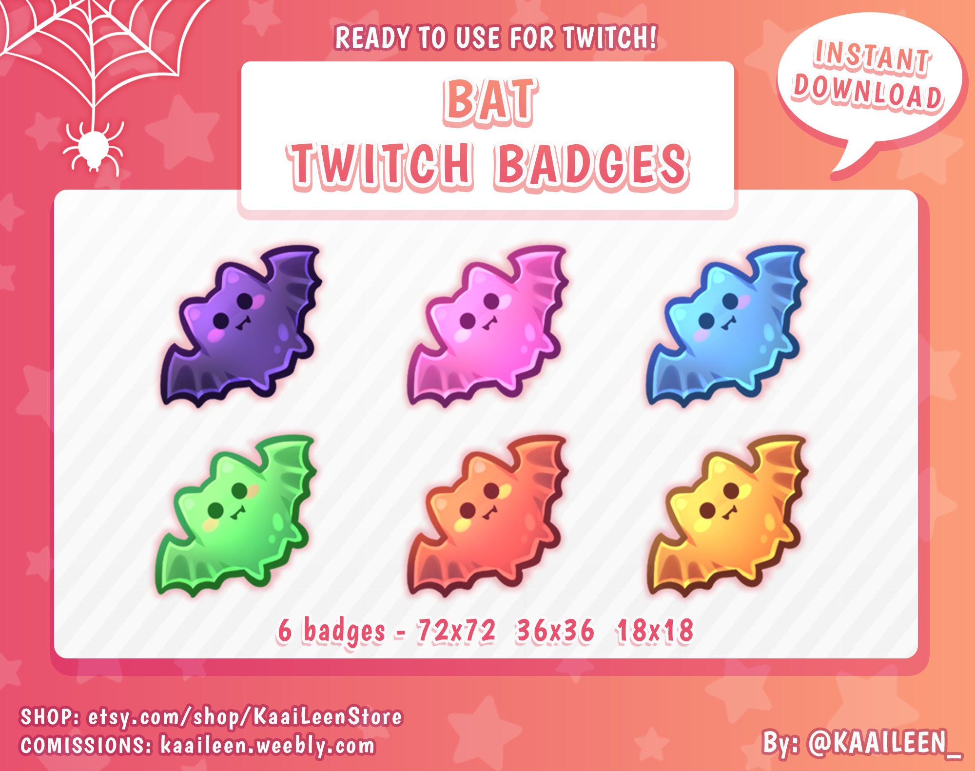 Bat Halloween Twitch Sub Badges Bit Badges Streamer Emotes Etsy Canada