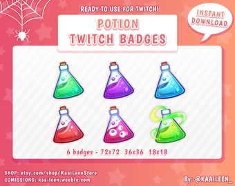 POTION Twitch Sub Abzeichen | Bit-Badges | Streamer Emotes | Twitch-Grafik