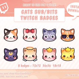 KATZE Twitch Sub Badges | Gebissabzeichen | Emotes für deinen Kanal | Twitch Grafiken