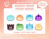 GENSHIN IMPACT Slimes Twitch Sub Badges | Game Bit Badges | Streamer Emotes | Twitch Graphics