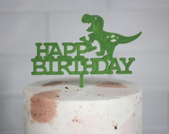 Dinosaur Happy Birthday Cake Topper