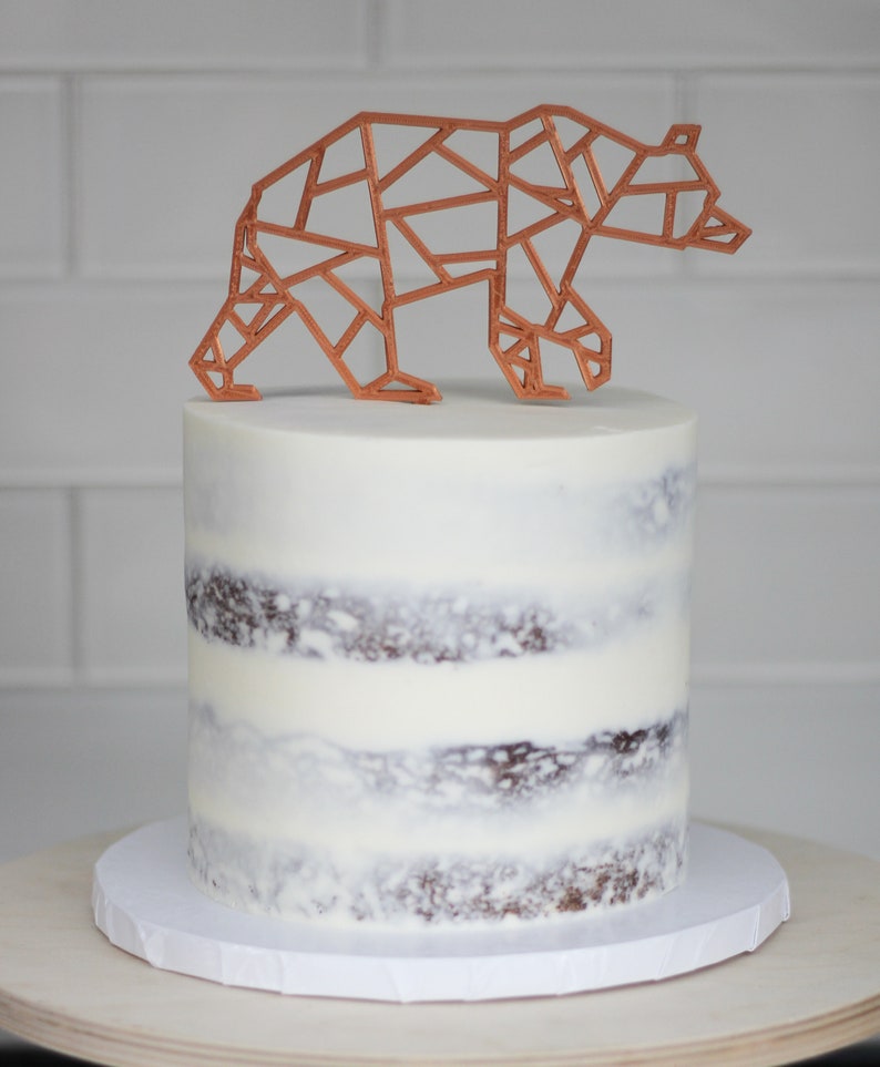 Geometric Bear Cake Topper image 1