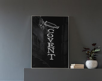 Street Photography Print, Neon Sign Wall Art, Neon Print, Urban Wall Art, Printable Wall Art, Digital Download