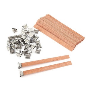 Crackling Wood Candle Wick pre-soaked with fully refined Soy wax for handmade candle DIY 12pcs