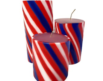 Pillar Translucent Candle Red & Blue