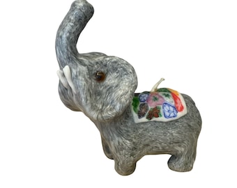 Grey Elephant Candle: Handmade Paraffin Wax, Animal Lover Gift