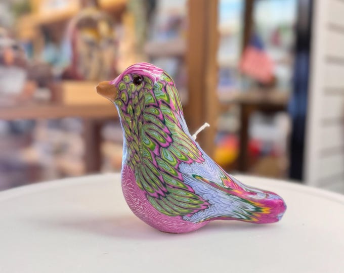Rainbow Bird Candle, Bird Paraffin Scented Candle, Colorful Bird Candle, Handmade Bird Candle, Cute Animal Candle, Gift for Bird Lovers