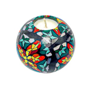 Medallion Translucent Floral Scented Ball Candle