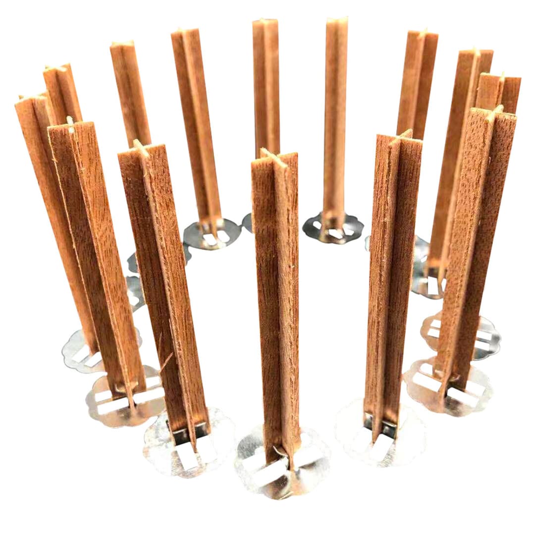 100pcs Wood Wicks For Candles, Wood Candle Wicks Natural Wooden Candle Wicks  With Candle Wick Trimmer Smokeless Crackling Wooden Candle Wicks For Cand