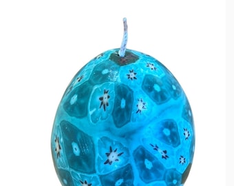 Aqua Translucent Floral Scented Candle Egg