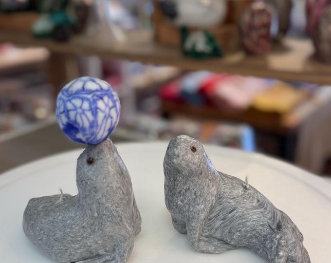 Fully Handcrafted Sea Lion Artistic Candle, Sea Lion Candle, Animal Shaped Candle, Paraffin Wax Candle, Animal Lovers Gift