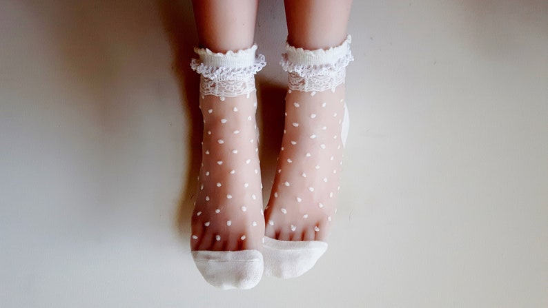 Sheer Ankle Socks for Women/crochet Lace Trim Ankle - Etsy