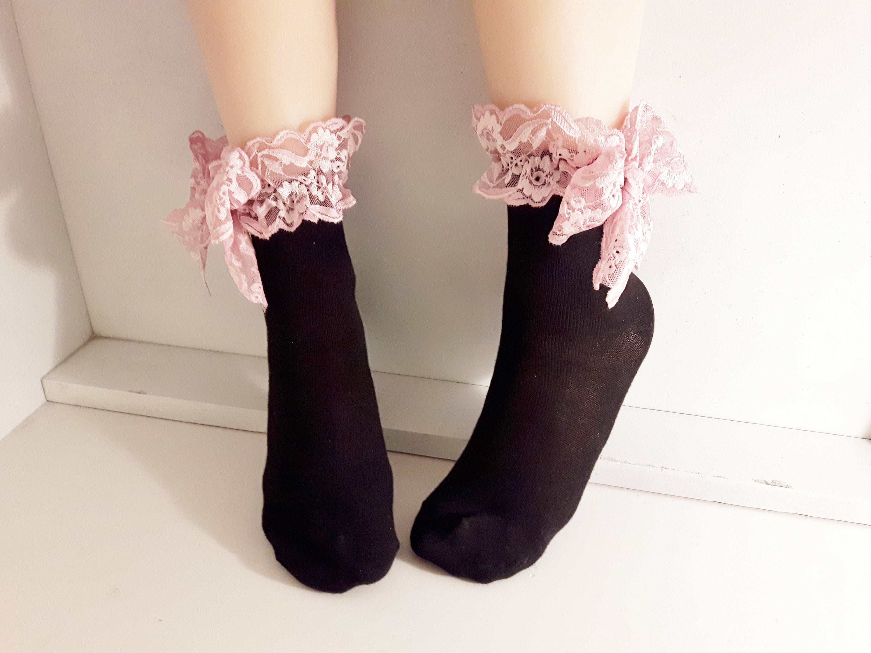 Lace Trim Ankle Socks For Cotton Lace Etsy