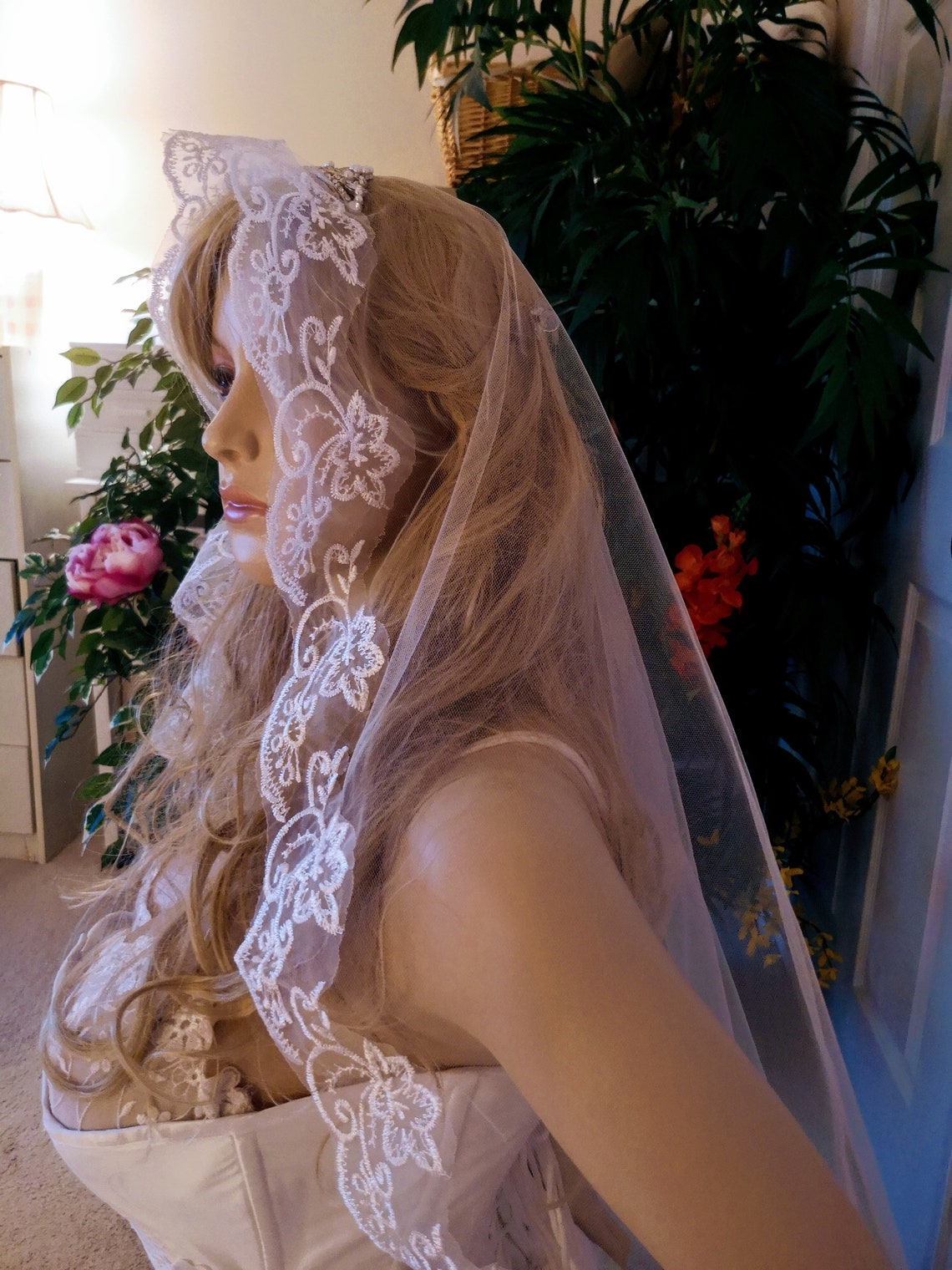 Velo Di Pizzo Fatto A Mano Di Alta Qualà Veli Da Sposa Per - Foto 7