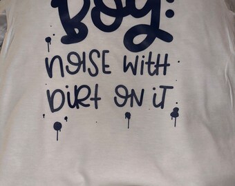 BOY:noise with dirt on it screenprinted tee