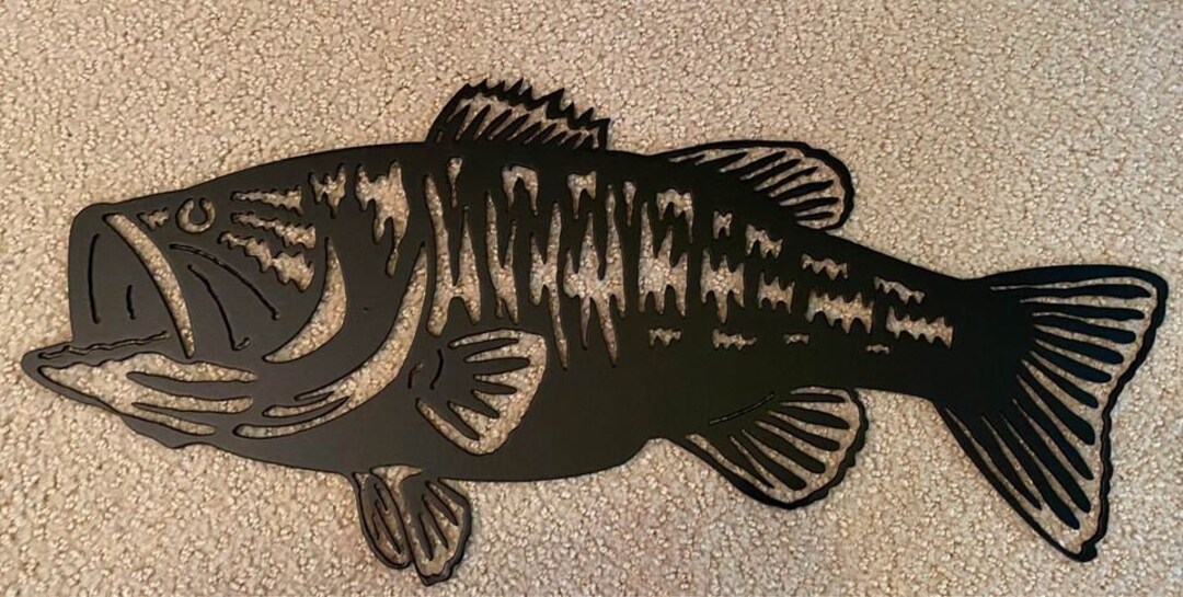 Large Mouth Bass Metal Art 19x9 Etsy