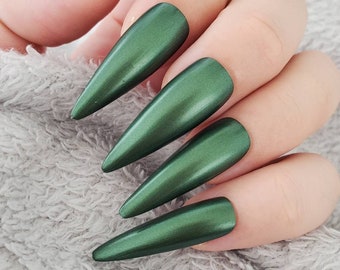 Uruz - Forest Green Shimmer Nail Polish, Vegan 10FREE Nail Lacquer, Norse Witch Gifts, Summer Nail Art, Rune Keeper Collection, KOLOnails