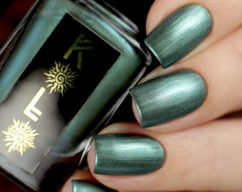 The Witch - Green Shimmer Nail Polish, 10FREE Vegan, Birthday Gifts, Cool Nail Art, Cruelty-Free, Wicca, Cosmic Witch Collection, KOLOnails